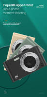 Cámara digital retro para estudiantes-con tarjeta de memoria de 64 G-zoom 16x con flash-cámara ccd con filtro múltiple-apta para principiantes - details 4