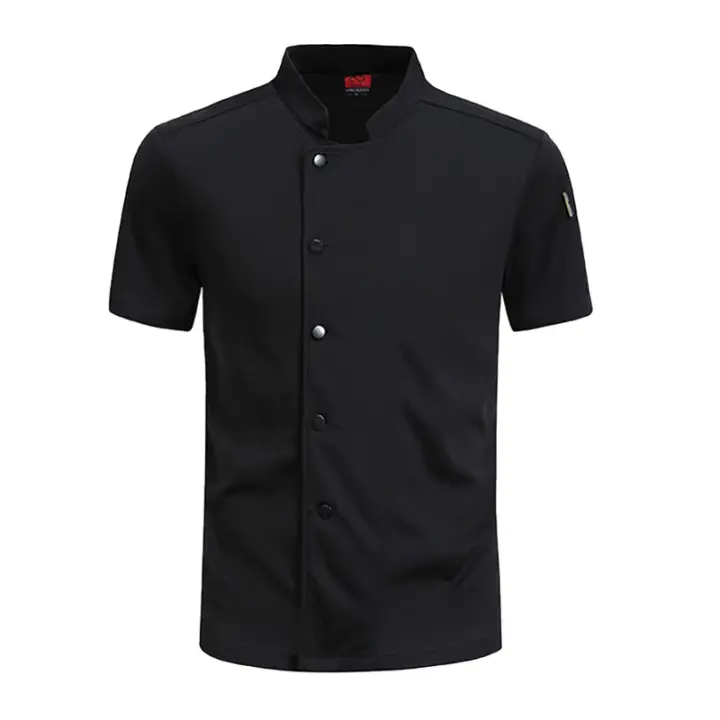 360 °   Traje de restaurante transpirable, camisa de trabajo de cocina, chaqueta de chef de manga corta para hombres y mujeres, uniforme de cocina para servicio de comida - 1
