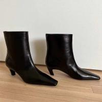 Western de cuero genuino ODM con punta cuadrada y botines Chelsea para mujer - details 1