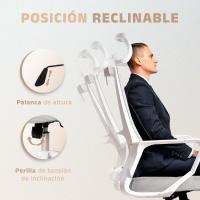 Oficina Ajustable y Reclinable con Soporte Lumbar, Reposacabezas Ajustable, Malla Transpirable, Ruedas Giratorias 360 °   Soporta hasta 100kg (Gris) - details 1