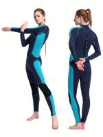 Traje de neopreno completo para mujer, con cremallera, manga larga y pierna, de secado rápido y transpirable para deportes - details 0