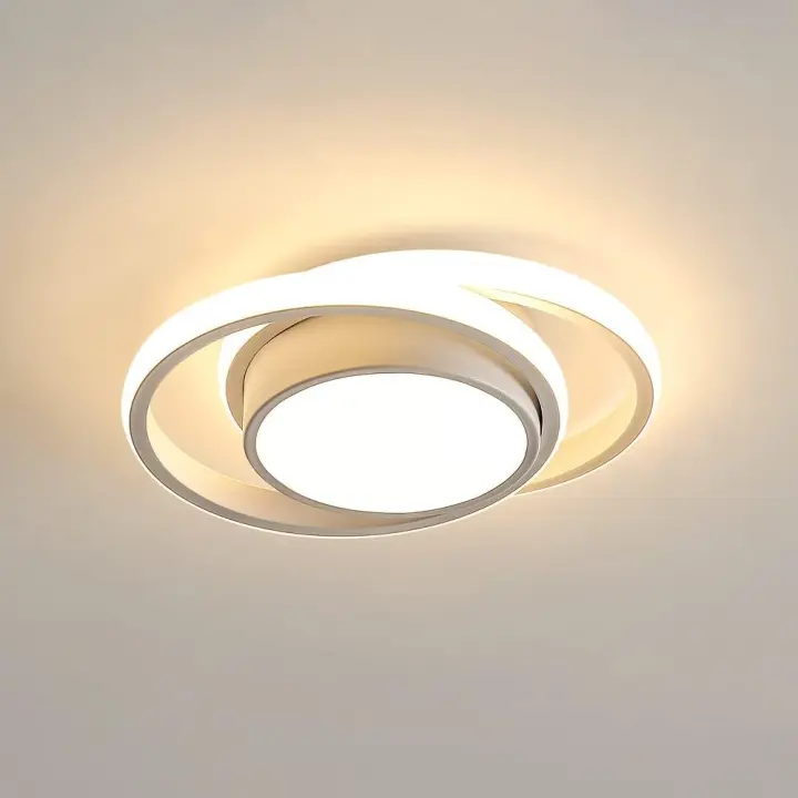 LED Plafón de Techo 32W GOECO, 3000K Luz Cálida, Aluminio, Iluminación Interior Moderna, 27*22*6 CM - 1