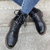 Botas martin de tacón bajo para mujer, zapatos de otoño e invierno - details 1