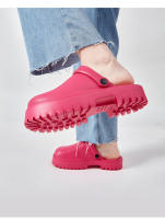 Zapatillas de suela gruesa con punta para mujer, sandalias de verano para exteriores, a la moda, con heces, zapatos de pastel de esponja, 2024 - details 11