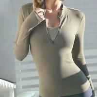 Camisas de Yoga de manga larga para mujer, Top deportivo para Fitness, Top de Yoga, ropa deportiva para gimnasio, ropa de manga larga para correr con realce - details 0