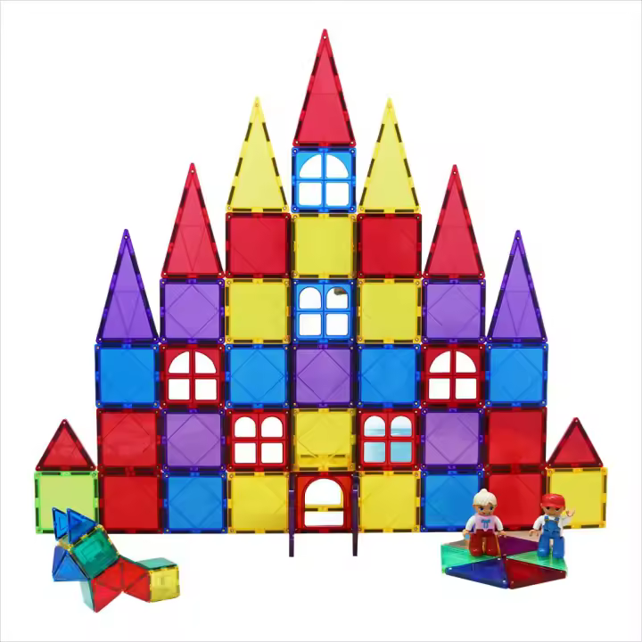 33pcs juegos de bloques de construcción magnéticos juguetes de construcción de azulejos magnéticos juguetes educativos Montessori para niños y niñas de 3, 4, 5 y 6 años - 1