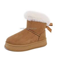 Nuevo Botas cortas de invierno de felpa de gamuza de imitación para mujer, zapatos de marca con diseño de zapatos, alta calidad, nieve, precio bajo, 2025 - details 2