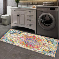 Pasillo persa de poliéster antideslizante, cocina bohemia, baño absorbente, suelo, edredón de entrada, alfombra lavable para el hogar - details 5