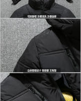 Ropa de invierno de algodón de estilo corto para hombres jóvenes, sombrero desmontable, ropa de trabajo, chaqueta cálida, cuello alto informal - details 7
