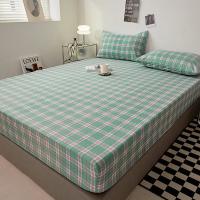 Sábana bajera de algodón con bandas elásticas, Funda de colchón antideslizante ajustable para cama doble King, 140x200, 160x200, 200x200cm - details 11