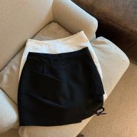 Falda corta de verano para mujer estilo irregular con lazo pantalones de mezclilla de moda - details 1