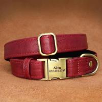perro personalizado, collares cuero PU personalizados perros, Collar identificación de mascotas acolchado suave para perros - details 6