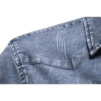 Camisas vaqueras para hombre, camisas desgastadas lavadas de calidad, talla europea, otoño e invierno, 2024 - details 13
