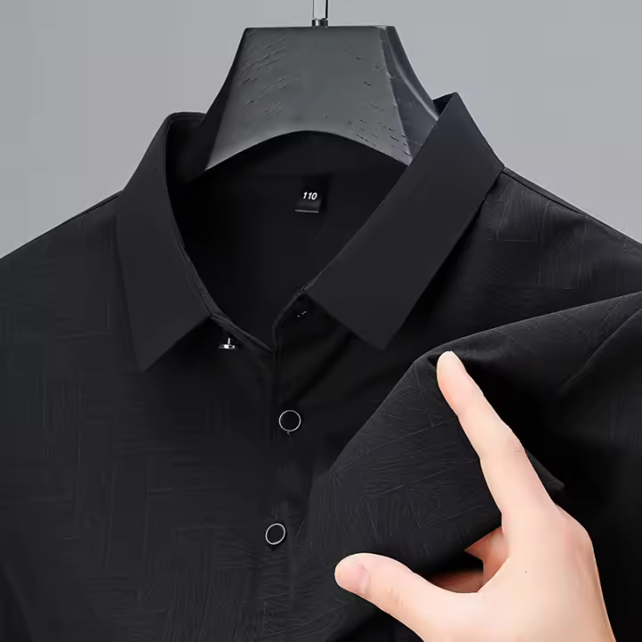 Polo de Moda Casual para Hombres de Verano Manga Corta, Estilo de Corbata, Impresión, Look de Papá - 1