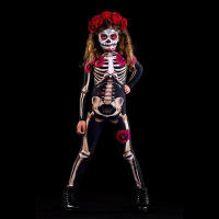 Disfraz de esqueleto aterrador para Halloween, mono de calavera de terror para la familia, trajes de pijama para fiesta de Carnaval - details 7