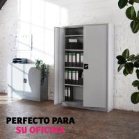 Armario Archivador, Cierre De Seguridad, 4 Alturas, Cajones Ajustables, Mueble Oficina, Acero, Puertas Reforzadas, Limpieza Sencilla, Candado De Seguridad - 140x40x90cm Gris - details 8