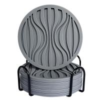 Juego de Posavasos de Silicona con Soporte de Metal Set de 6 Taza de Café Antideslizante - details 0