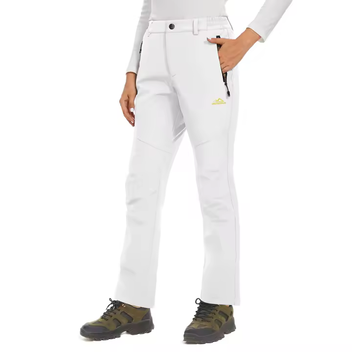 Pantalones de esquí para mujeres MAGCOMSEN de invierno para exterior calidos con forro de vellón para lluvia y nieve acabado en poliéster recto lavado en máquina - 1