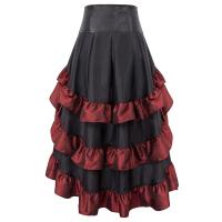 Falda de encaje Retro Steampunk para mujer, vestido Midi asimétrico, largo, Irregular, gótico, Victoriano, ribete con volantes, banquete - details 6