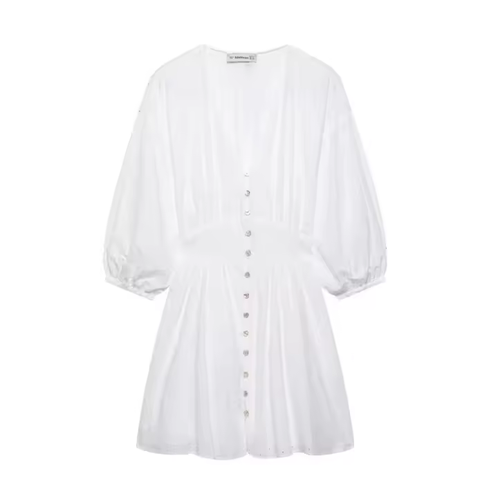 Moda clásica personalizada para mujer, mini vestido bordado calado - 1