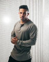 Camisetas deportivas para hombre, camiseta informal de algodón con cuello Henry - details 1