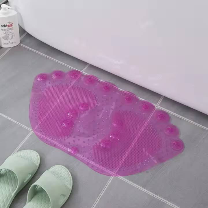 Alfombrilla antideslizante para baño con forma de dedo del pie, con ventosas, alfombrilla para suelo de ducha de seguridad, cómodo Pedal suave para inodoro - 1