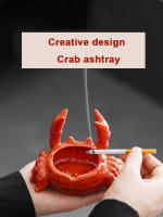 Pequeño Crab China Ashtray Con Cubierta Para Oficina Y Hogar Decoración China Lindo De Crustáceo Rojo Para Sala De Estar Y Despacho - details 0