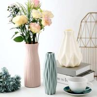 ETA casera de cerámica de imitación blanca, jarrón de plástico, decoración moderna de mesa de comedor para sala de estar - details 0