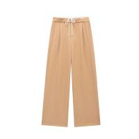 2024 pantalones de mujer pantalones anchos holgados pantalones negros de moda para mujer pantalones casuales de cintura alta otoño mallas acampanadas azules - details 8