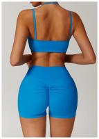 Pantalones cortos de Yoga de cintura alta afilados para mujer, pantalones cortos deportivos ajustados de secado rápido con realce de melocotón para correr y Fitness - details 26