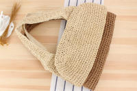 Bolso de playa de un solo hombro de la serie Grass Forest, tejido a mano, informal, de gran capacidad - details 5