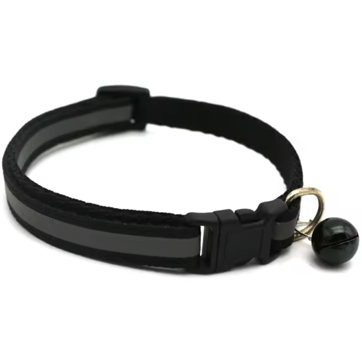 Seguridad nocturna tamaño ajustable adecuado básico para gatos con campanas correa para perro Collar para perro suministros para mascotas Collar para mascotas - 1