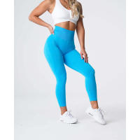Leggings deportivos de cintura alta para mujer NVG de spandex con pantalones interiores suaves para ropa de gimnasio y fitness. - details 6