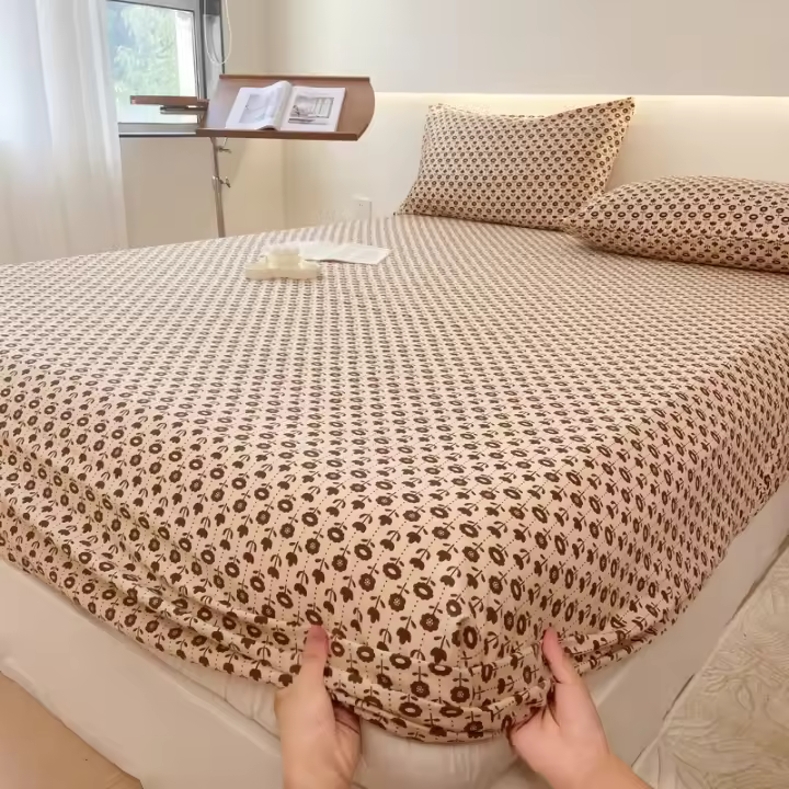 Bonenjoy-sábana ajustable de estilo Floral, ropa de cama suave, transpirable, protectores de colchón, fundas de cama para el hogar (sin funda de almohada) - 1