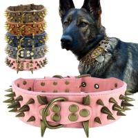 Collar de cuero PU para perros, collares acolchados duraderos para entrenamiento de mascotas, collares para perros medianos a grandes, Bulldog Francés - details 1
