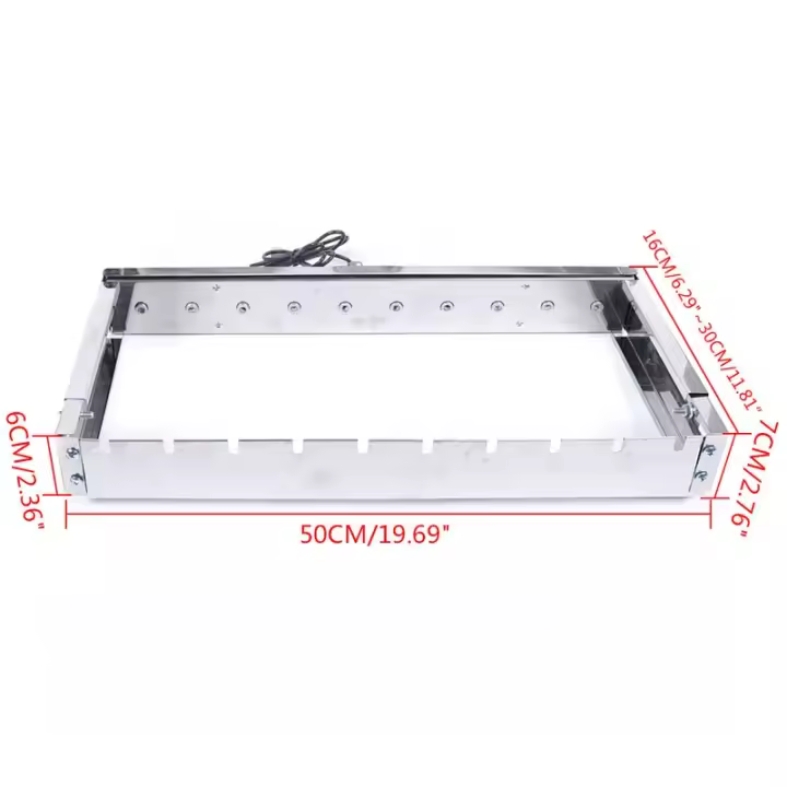 Parrilla eléctrica de acero inoxidable para barbacoa, rejilla para parrilla, pinchos, giro automático, utensilios de cocina - 1