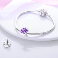 Dijes de la serie Floral en plata de ley 100% auténtica para mujer, joyería fina, pulsera y brazaletes de cumpleaños, material: metal principal - details 27