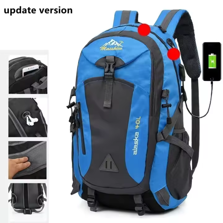 Bolsa de senderismo impermeable, bolsa de viaje para exteriores, mochila de camping para hombres y mujeres - 1