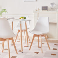 EGOONM-Mesa redonda nórdica de madera maciza, pequeña sala de estar familiar, Simple y moderna, mesa de comedor blanca - details 6