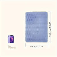 Tapete de atrapamiento de arena para gatos de doble capa en forma de panal de abeja, antideslizante y lavable, para la limpieza - details 16