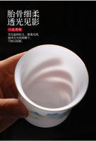 Juego de Kung Fu de Jade gordo de oveja, semilla de hielo, maestro de cerámica, porcelana blanca pequeña, taza de té de cuerpo fino, textura transparente - details 4