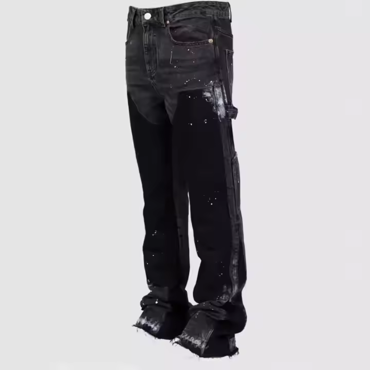 2025 jeans de moda para hombre par con capa de mezclilla pat - 1