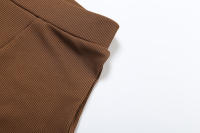 BUNO-chándales informales para Mujer, conjunto de 2 piezas, chalecos cortos elásticos con cuello en U y pantalones cortos acanalados, ropa deportiva concisa para gimnasio - details 89