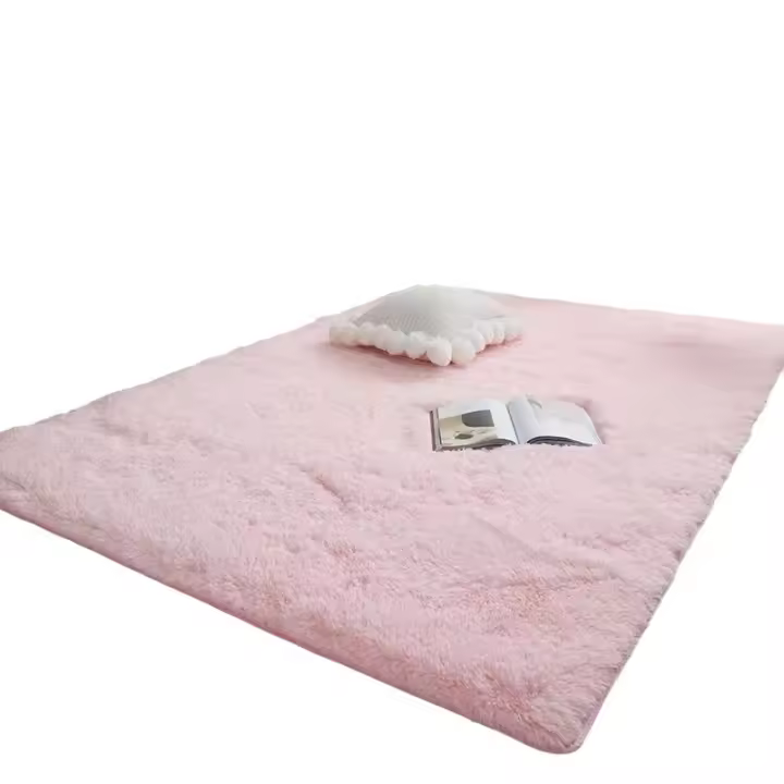 Alfombra de felpa suave y esponjosa para sala de estar, alfombrilla gruesa antideslizante para dormitorio y baño, decoración de habitación, color negro - 1