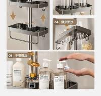 Soporte para cabezal de ducha de baño, montado en la pared, no requiere perforación, organizador de champú, soporte de iluminación de diseño integrado - details 2