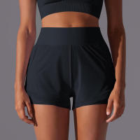Yoga de Color sólido transpirable, de secado rápido, para mujer, verano con bolsillos, pantalones cortos para deportes de ciclismo, pantalones cortos de gimnasio - details 6
