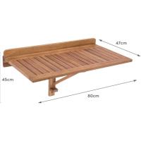 Mesa de Pared Plegable de Acacia Madera Natural 45x47x80 cm Ideal para Balcón, Terraza, Jardín - details 2