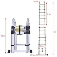 Hengmei - Escalera telescópica de aluminio plegable multiusos
