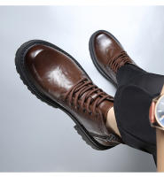 Nuevas botas de cuero de algodón. Botas cortas de locomotora interior de suela gruesa de estilo británico fino. - details 26