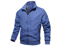 Primavera otoño hombres Bomber elegante hombres delgados Color sólido chaquetas de negocios Stand Collar rompevientos ts ropa - details 3